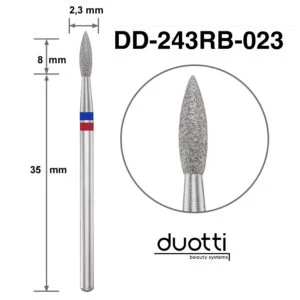 Ponteira Diamantada Duotti - FLAMA DUO (ponta aguda, 8 mm) - Diâmetro 2,3 mm