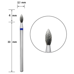 Ponteira Diamantada DUOTTI - Lágrima/Gota - Azul - Diâmetro 2,1mm